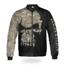 Viking Bomber Jacket Camo Skull Heathen