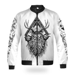 Viking Bomber Jacket Odin And Raven Yggdrasil