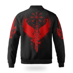 Viking Bomber Jacket Red Skull Vegvisir