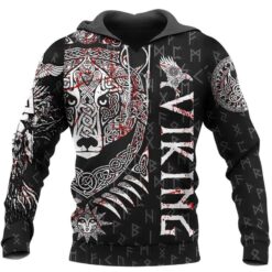 Viking Hoodie Bear And Wolf Celtic Art