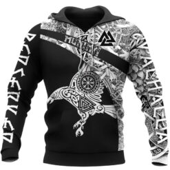 Viking Hoodie Muninn And Huginn Raven Art
