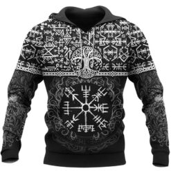 Viking Hoodie Runic Vegvisir And Rune Symbol