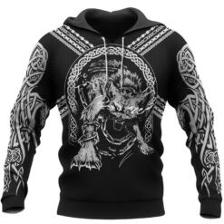 Viking Hoodie The Binding of Fenrir And Valknut Shield