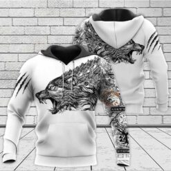 Viking Hoodie Wolf Art Claws Scratch