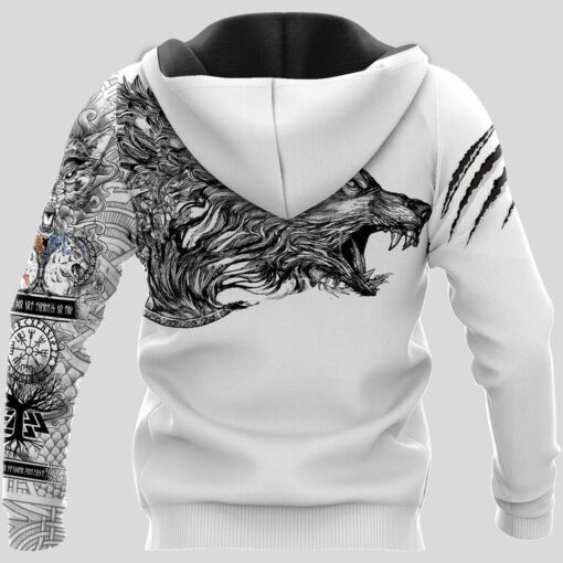 Viking Hoodie Wolf Art Claws Scratch