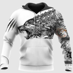 Viking Hoodie Wolf Art Claws Scratch