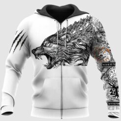 Viking Hoodie Wolf Art Claws Scratch