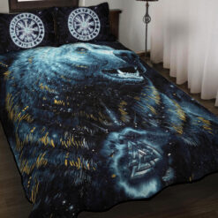 Viking Quilt Set Bear Valknut Vegvisir