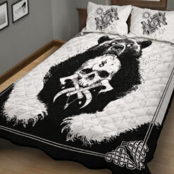 Viking Quilt Set Bear Warrior Skull Berserker