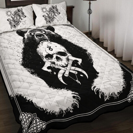 Viking Quilt Set Bear Warrior Skull Berserker