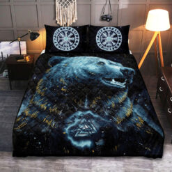 Viking Quilt Set Bears in Norse Mythology Valknut
