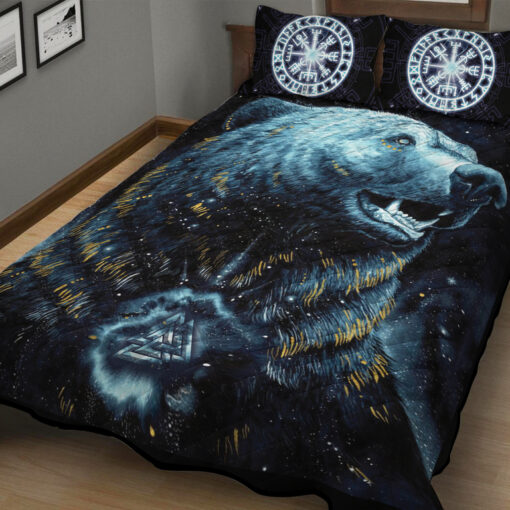 Viking Quilt Set Bears in Norse Mythology Valknut 1