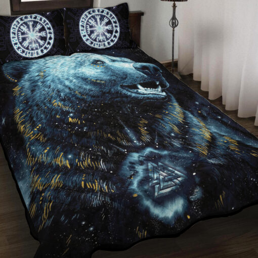 Viking Quilt Set Bears in Norse Mythology Valknut 1