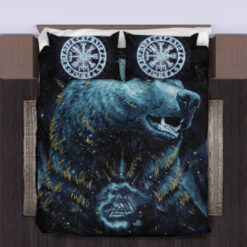 Viking Quilt Set Bears in Norse Mythology Valknut 1