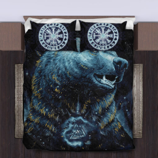 Viking Quilt Set Bears in Norse Mythology Valknut 1