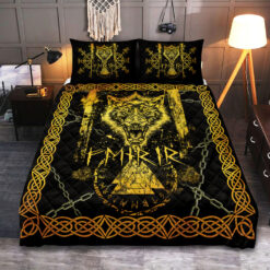 Viking Quilt Set Old Norse Wolf Fenrir Valknut