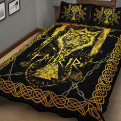 Viking Quilt Set Old Norse Wolf Fenrir Valknut