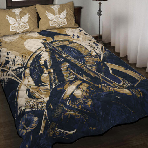 Viking Quilt Set Raven Axe Helmet