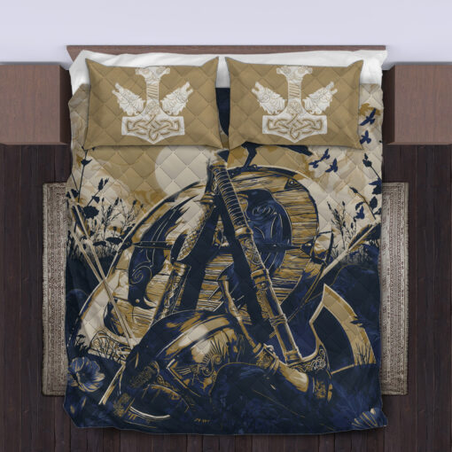 Viking Quilt Set Raven Axe Helmet