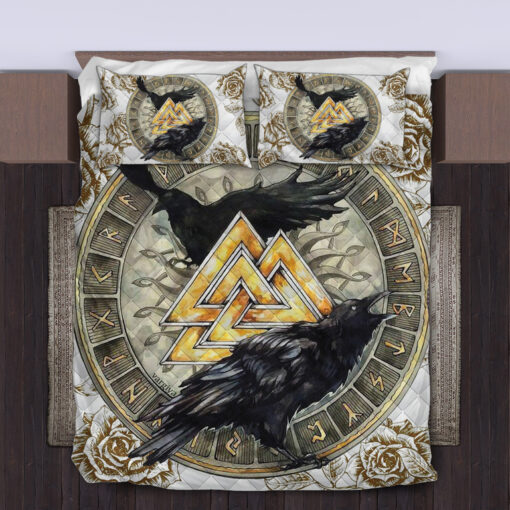 Viking Quilt Set Ravens - The Children of Odin