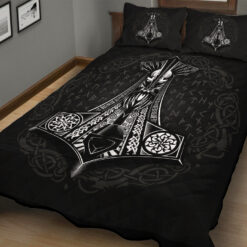Viking Quilt Set Thor's Hammer Mjolnir