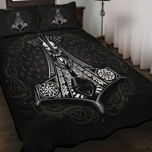 Viking Quilt Set Thor's Hammer Mjolnir