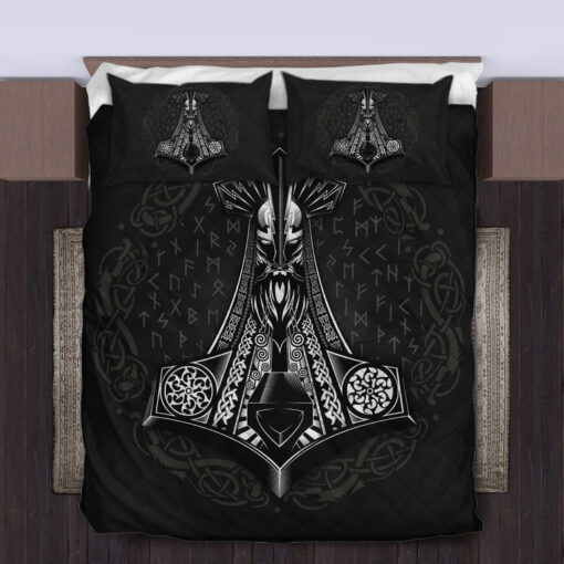 Viking Quilt Set Thor's Hammer Mjolnir