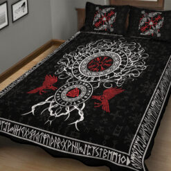Viking Quilt Set Tree Of Life Yggdrasil Ravens