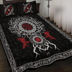 Viking Quilt Set Tree Of Life Yggdrasil Ravens