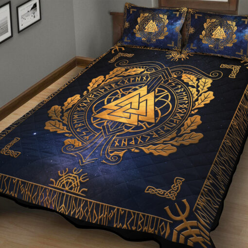 Viking Quilt Set Valknut Irminsul Rune
