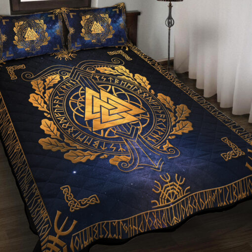 Viking Quilt Set Valknut Irminsul Rune