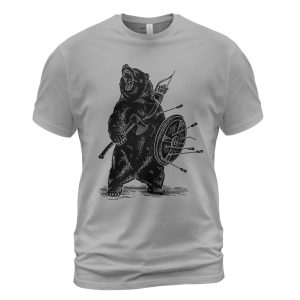 Viking T-Shirt Bear With Axe Shield Archery