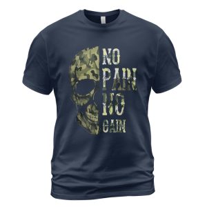 Viking T-shirt No Pain No Gain Camo Skull