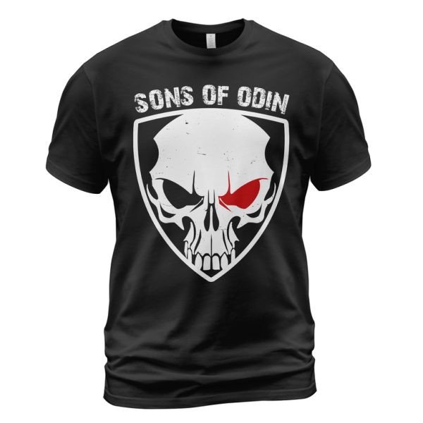 Viking T-shirt Sons Of Odin Skull Shield