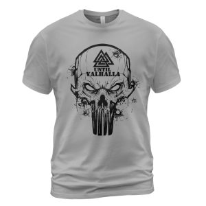 Viking T-shirt Until Valhalla Valknut Skull