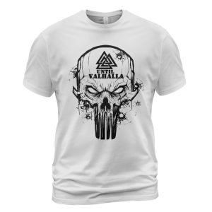 Viking T-shirt Until Valhalla Valknut Skull