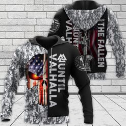 Viking hoodie Until Valhalla Skull Camouflaged