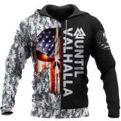 Viking hoodie Until Valhalla Skull Camouflaged