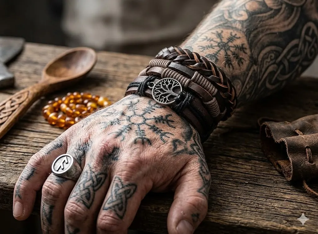 Viking Symbol for Family: Unveiling 8 Mythical Marks of Norse Kinship and Legacy Genuine Leather Tree of life Bracelets Men Women, Tiger Eye Natural Stone Lava Rock Beads Ethnic Tribal Elastic Bracelets