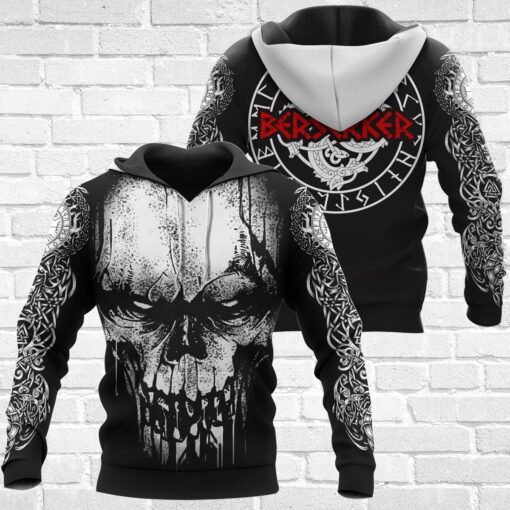 Viking Hoodie Berserker Skull