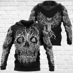 Viking Hoodie Skull Yggdrasil Tree Of Life
