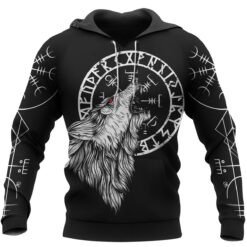 Viking Hoodie Wolf And Vegvisir