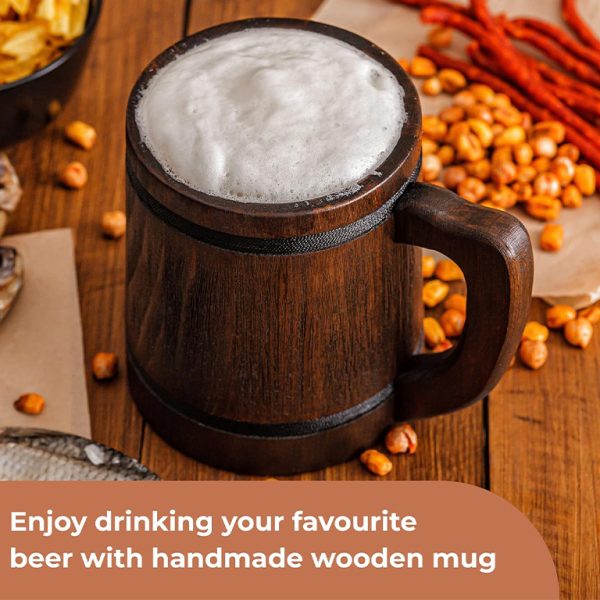 Viking Mug Renissance Metal Wooden Cup