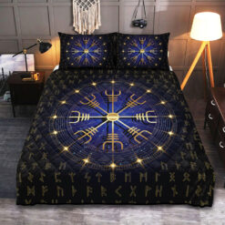 Viking Quilt Set Ægishjálmr Helm of Awe Rune