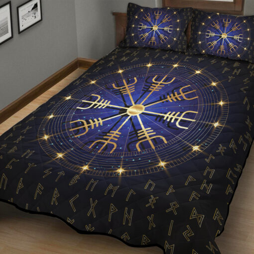 Viking Quilt Set Ægishjálmr Helm of Awe Rune