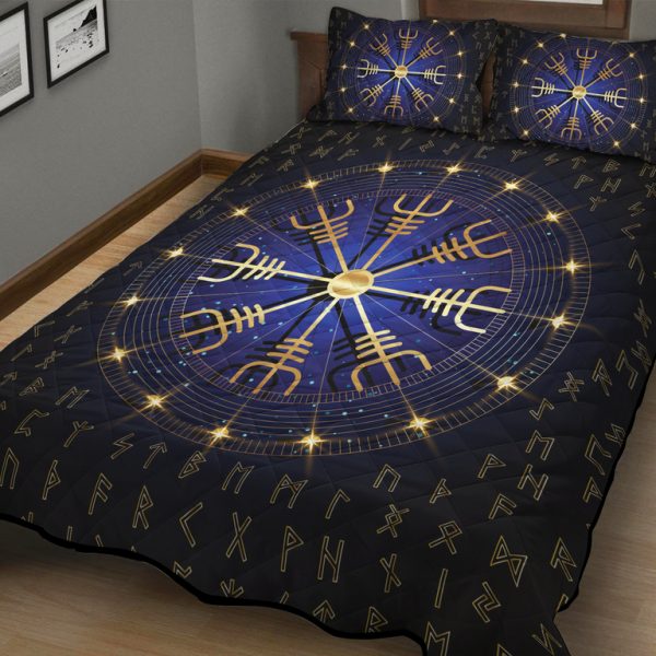 Viking Quilt Set Ægishjálmr Helm of Awe Rune