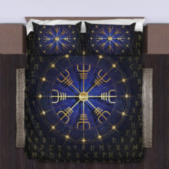 Viking Quilt Set Ægishjálmr Helm of Awe Rune