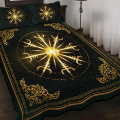 Viking Quilt Set Gold Light Ægishjálmr Helm of Awe