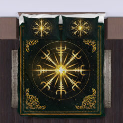 Viking Quilt Set Gold Light Ægishjálmr Helm of Awe