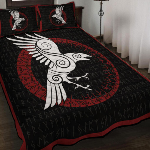 Viking Quilt Set Norse Raven Rune